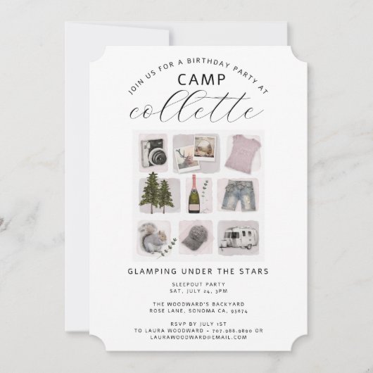 Girls Glamping Party Weekend Kaart (Voorkant)