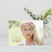 Girls Gold Confetti Afstuderen aangekondigd Kaart (Staand voorkant)