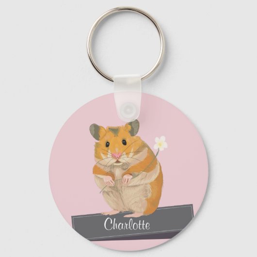 Girls Golden Hamster Sleutelhanger (Voorkant)