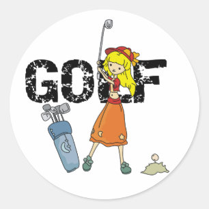 Girls Golf Ronde Sticker