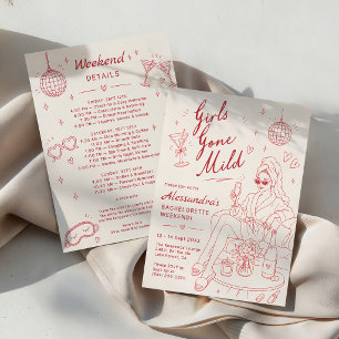 Girls Gone Mild Bachelorette Reisplan Feest Kaart