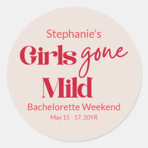 Girls Gone Mild Bachelorette Strandweekend Ronde Sticker