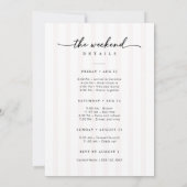 Girls Gone Mild Bow Stripe Bachelorette Weekend Kaart (Achterkant)