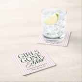 Girls Gone Mild Pajama Spa Bachelorette Weekend Vierkante Kartonnen Onderzetter (Insitu)