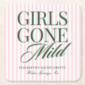 Girls Gone Mild Pajama Spa Bachelorette Weekend Vierkante Kartonnen Onderzetter (Voorkant)