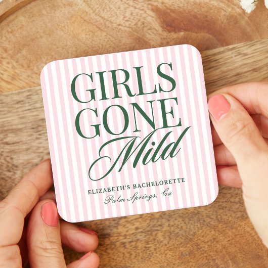Girls Gone Mild Pajama Spa Bachelorette Weekend Vierkante Kartonnen Onderzetter