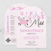 Girls Gone Mild Pink Spa Bach vrijgezellenfeest Kaart (Voorkant / Achterkant)