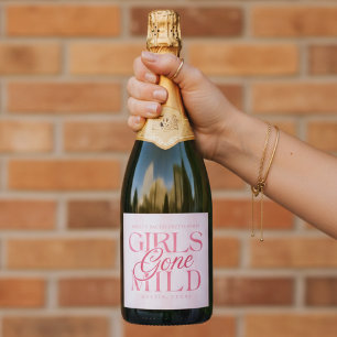 Girls Gone Mild Roze Bruidsmeisje Sparkling Wijnetiket
