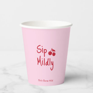 Girls Gone Mild Roze en Kersenrode Bachelorette Papieren Bekers
