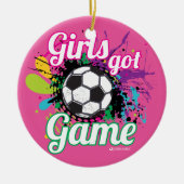 GIRLS GOT GAME SOCCER ORNAMENT (Voorkant)