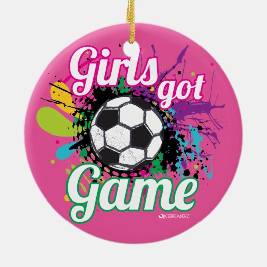 GIRLS GOT GAME SOCCER ORNAMENT (Achterkant)
