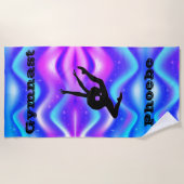 Girls Gymnastics Beach Serviette avec son nom! (Devant)