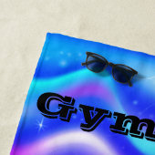 Girls Gymnastics Beach Serviette avec son nom! (En situation)