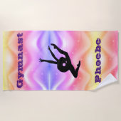 Girls Gymnastics Beach Serviette avec son nom! (Devant)