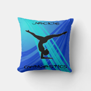 Girls Gymnastics Blue Abstract Kussen