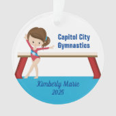Girls Gymnastics Cute Personalized Gymnast Ornament (voorkant)