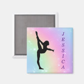 Girls Gymnastics Pastel Magnet Magneet (Voorkant / Achterkant)
