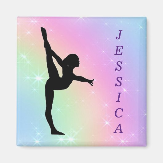 Girls Gymnastics Pastel Magnet Magneet (Voorkant)