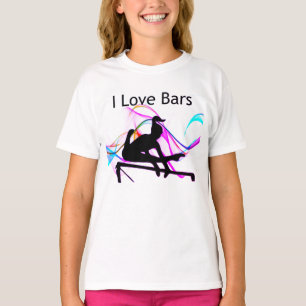 Girls Gymnastique I Love Bars Gymnast T-Shirt