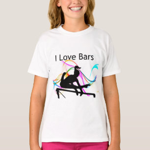 Girls Gymnastique I Love Bars Gymnast T-Shirt