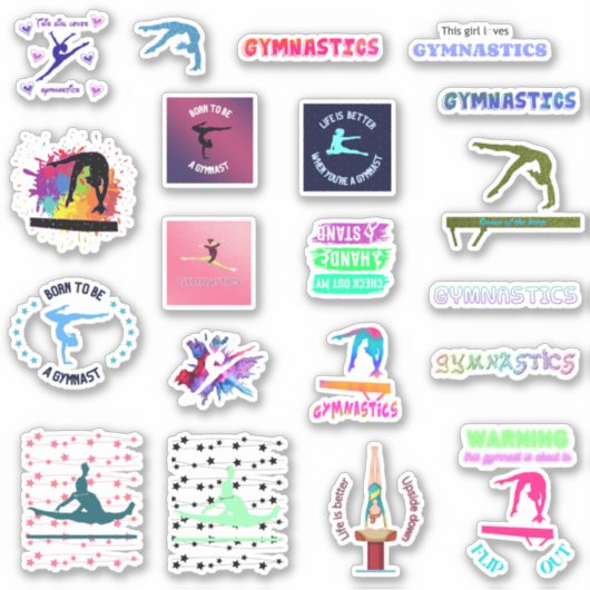 Girls Gymnastique Variété Pack de Stickers (Devant)