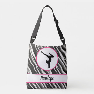 Girls Handstand Zebra Print Faux Fur Crossbody Tas