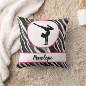 Girls Handstand Zebra Print Faux Fur Kussen (Deken)