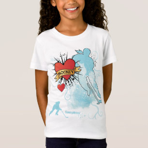 Girls Hockey Heart Tattoo T-shirt