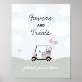 Girls' Hole-in-One Golf 1e verjaardag teken Poster (Voorkant)