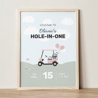 Girls' Hole-in-One Golf 1e verjaardag welkomstbord