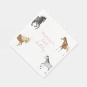 Girl's Horse Verjaardagsfeestje Servetten (Hoek)