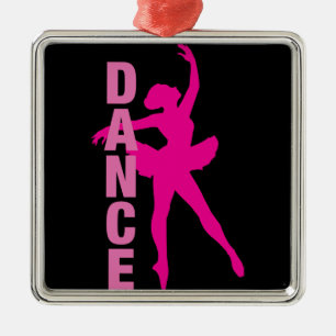 Girls Hot Pink Ballerina Dance Metalen Ornament