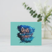 Girls just wanna have fun briefkaart (Staand voorkant)