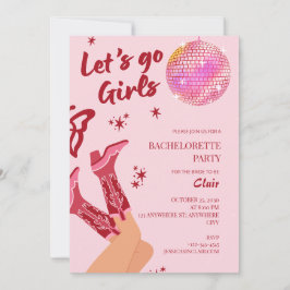 Girls Just Wanna Have Fun Pink Bachelorette Party Kaart