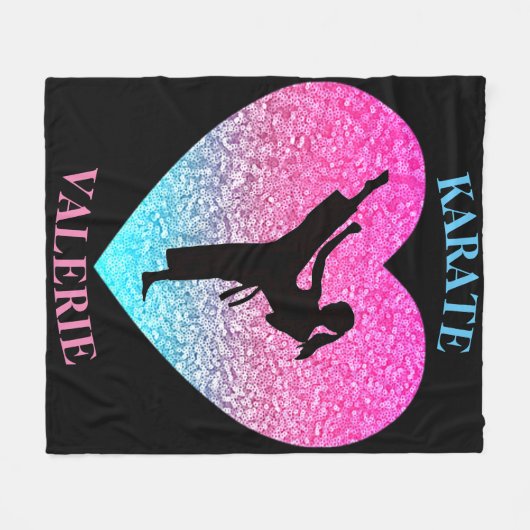 Girls Karate Fleece Blanket (Voorkant (Horizontaal))
