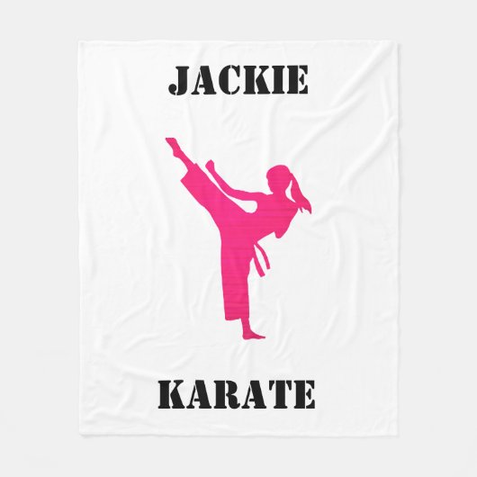 Girls Karate Fleece Deken (Voorkant)