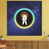 Girls Karate Galaxy Canvas Afdruk (Insitu (Woonkamer))