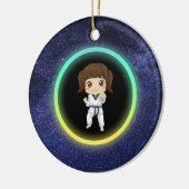 Girls Karate Galaxy Keramisch Ornament (Links)