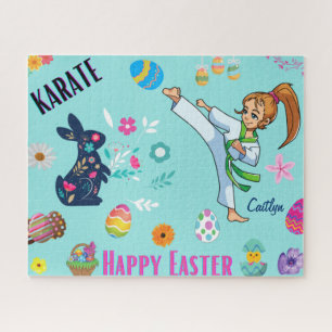 Girls Karate Happy Paasdecoratief Legpuzzel