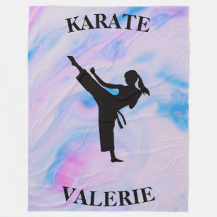 Girls Karate Pastel Swirl Fleece Deken