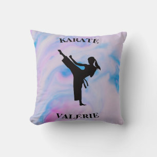 Girls Karate Pastel Swirl Kussen
