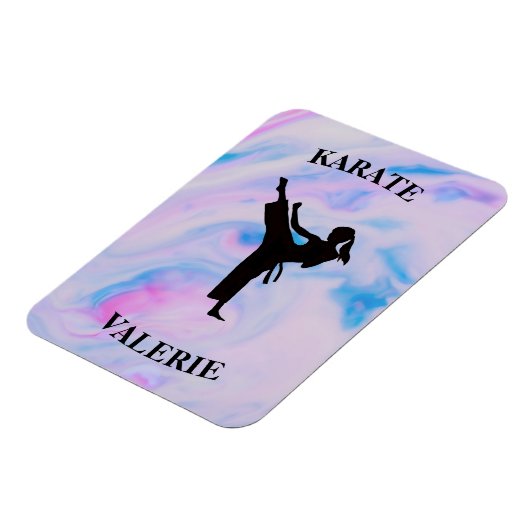 Girls Karate Pastel Swirl Magneet (Linkerzijde)