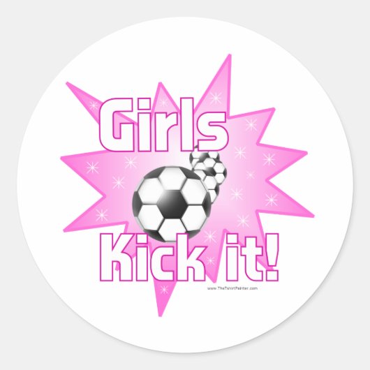 Girls Kick Ronde Sticker (Voorkant)