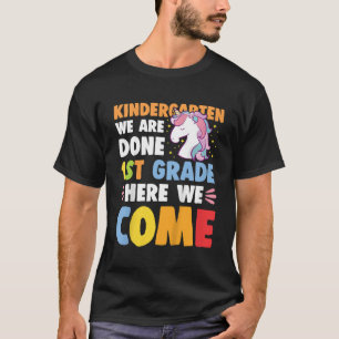 Girls Kindergarten Afstuderen Colorful Unicorn Kin T-shirt