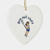 Girls Lacrosse Blue Keramisch Ornament (Rechts)