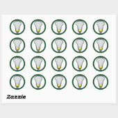 Girls Lacrosse Classic Round Sticker (Vel)