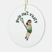 Girls Lacrosse Green Keramisch Ornament (Links)