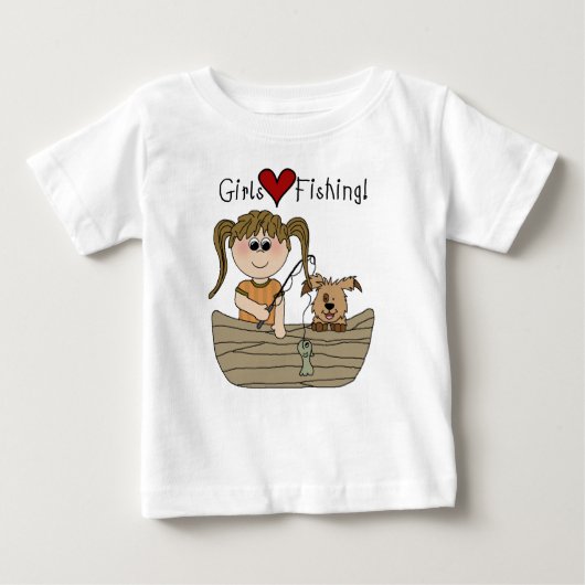 Girls Love Fishing T-shirts et cadeaux (Devant)