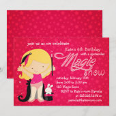 Girls Magic Theme Birthday Kaart (Voorkant / Achterkant)