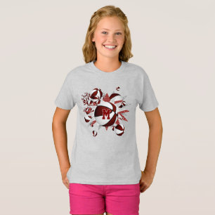 Girl's Maroon basketballen en sterren T-shirt